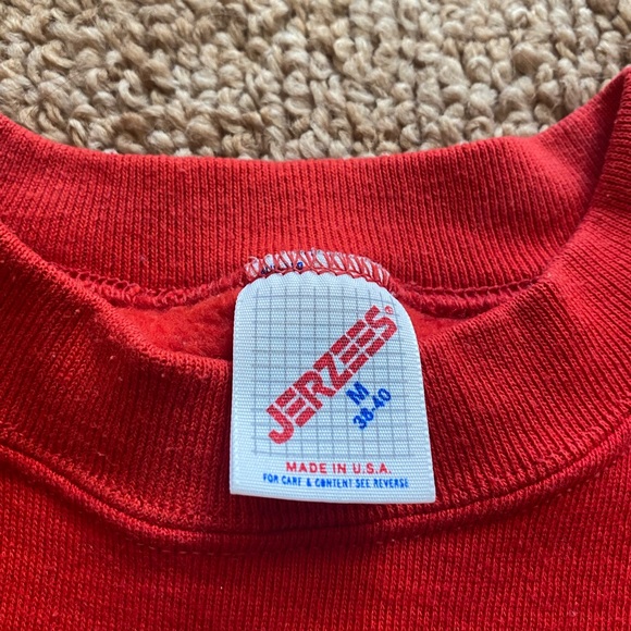 VTG Colorado Aspen Elk Tourist Sweatshirt Medium Red Vintage 80s 90s Black Ski - Picture 4 of 5